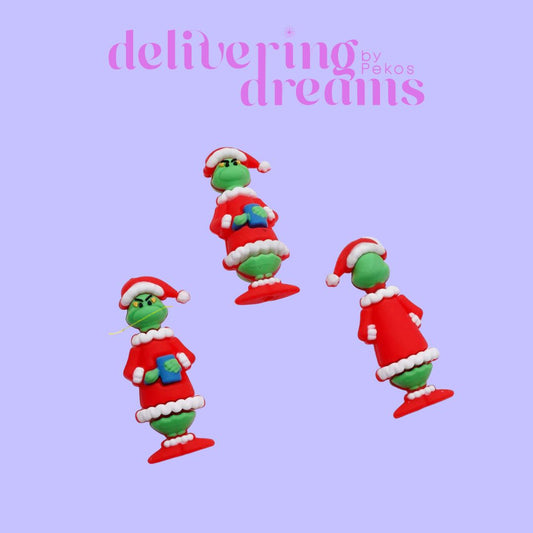 3D Green Monster Grinc in Christmas Costume