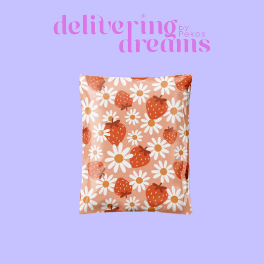 Fresas y Flores - 6 x 9 - Paquete de 10