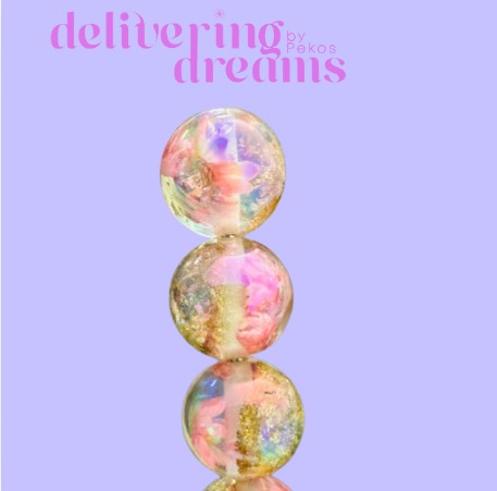 Beads 14mm Tornasol con Flores