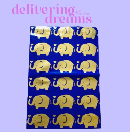 Blue & Gold Elephants - Paquete de 25