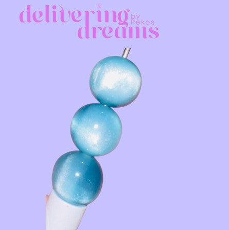 Blue Tie Dye Acrilic Beads - Paquete de 8