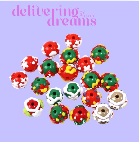 Christmas Beads - Handpainted