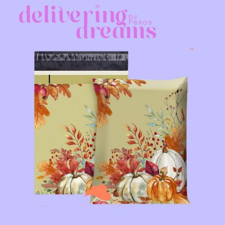 Fall Pumpkin & Flowers - 10 x 13” - Paquete de 10