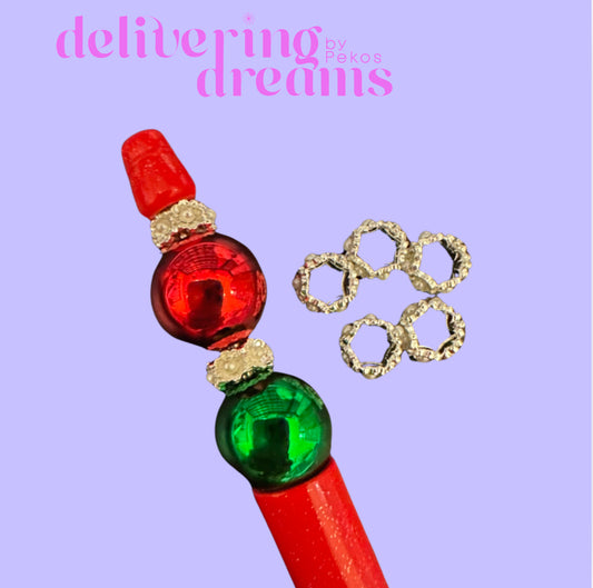 Beadable Metal Hexagon Spacer with Small Pearl, 10MM - Paquete de 10 spacers