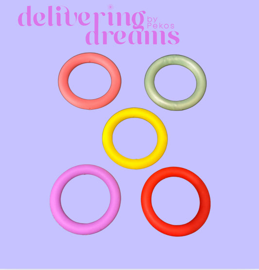 Mix color sillicone beadable rings (paquete de 5)