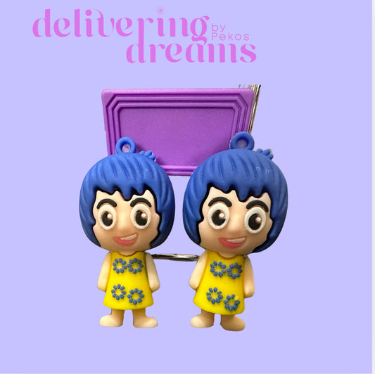 Large 3D Inside Out Family Cartoon Rubber Pendant for Keychain