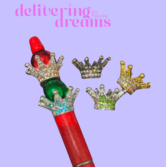 Bling Bling Sparkling Crown Spacers for Beads - Paquete de 5