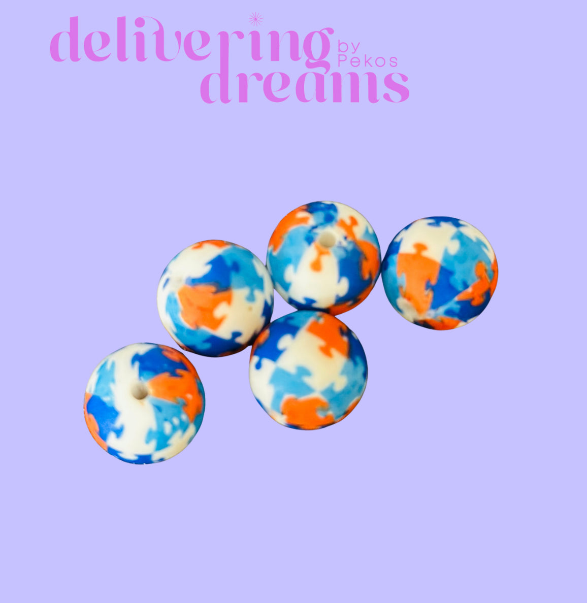 Autismo Sillicone Beads - Paquete de 5