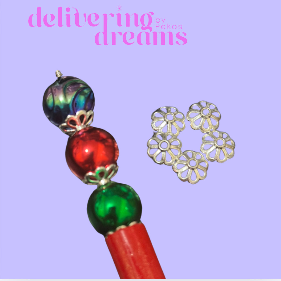 Beadable Gold & Silver Metal Flower End Spacer Cap Beads, 11MM - Paquete de 10 spacers