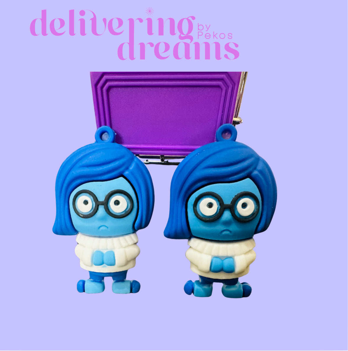 Large 3D Inside Out Family Cartoon Rubber Pendant for Keychain