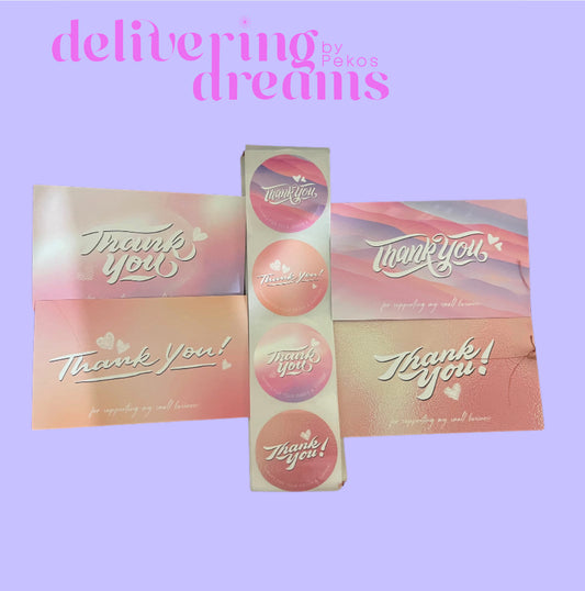 Thank You Cards & Stickers Set