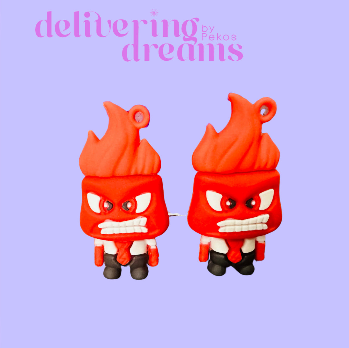Large 3D Inside Out Family Cartoon Rubber Pendant for Keychain