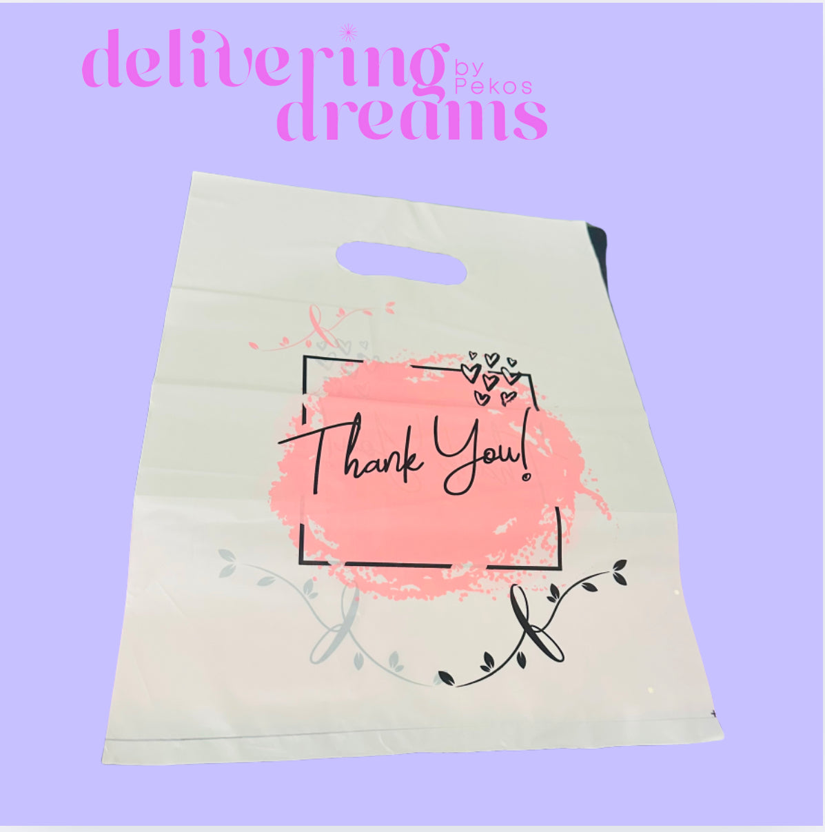 Ivory Thank You Bag 10 x 13” - Paquete de 10