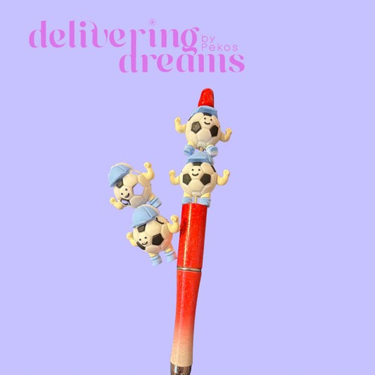 3D Cute Football Soccer Ball with Blue Baseball Hat