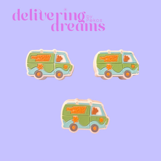 Dog Character Sitting in Minibus