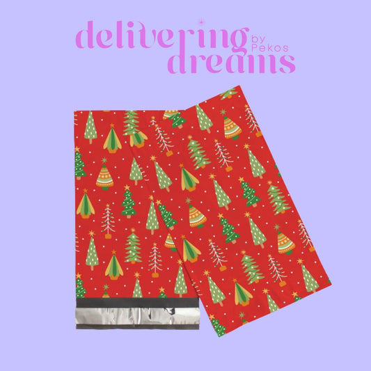 Red Christmas Tree 6 x 9 - Paquete de 10