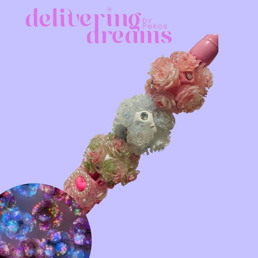 Luminous Colorful Cute Flowers Clay Beads (20mm) - Paquete de 3