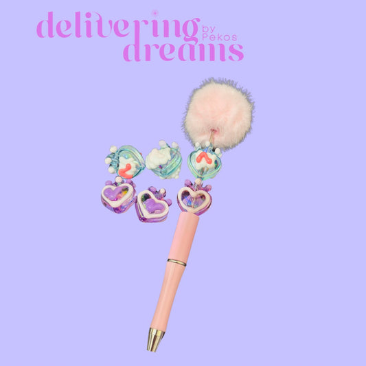 Hearts Handpainted Beads