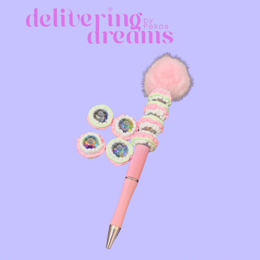 Pink Handpainted Beads