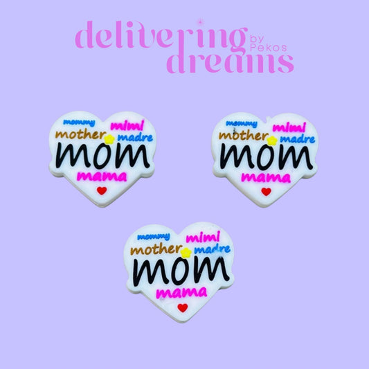Mommy Mom Mama Mother Mimi Madre Heart