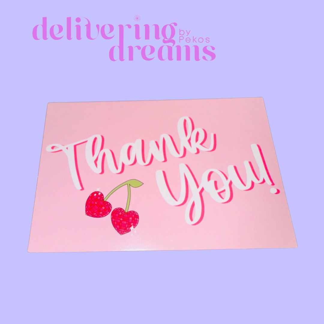 Cherry 🍒 4 x 6 Thank You Cards - Paquete de 10