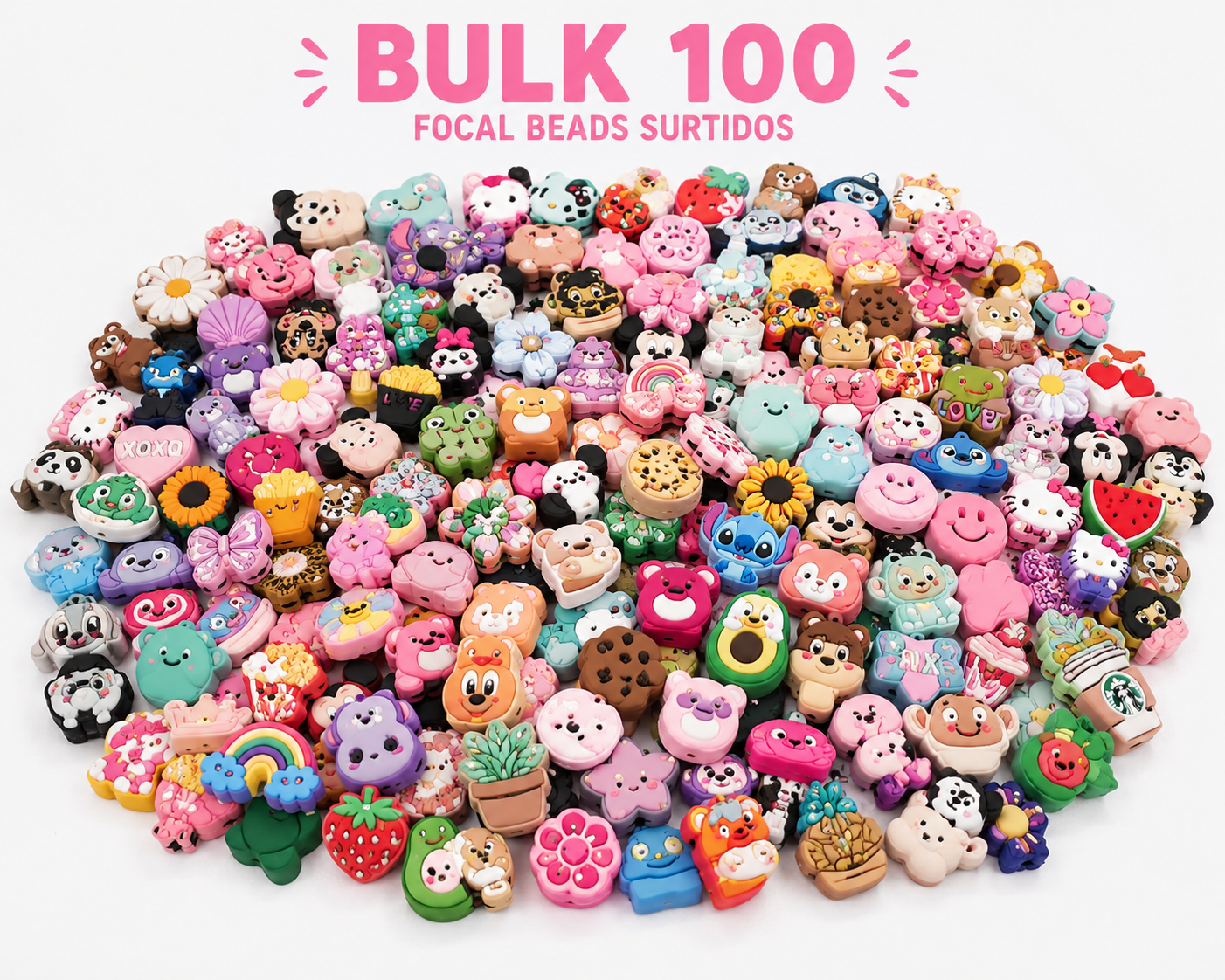 BULK 100 FOCAL BEADS SURTIDOS (Leer descripción)