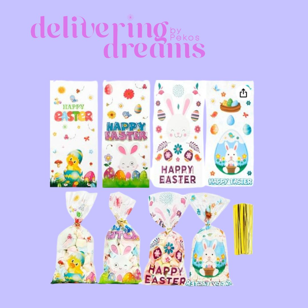 Easter Cellophan Bags 10 x 5 - Paquete de 10