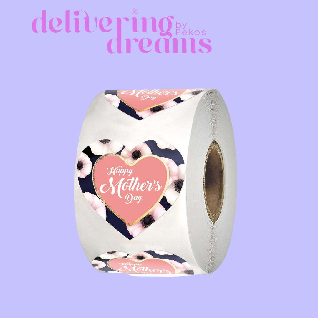Happy Mothers' Day 1.5" Stickers - Paquete de 25