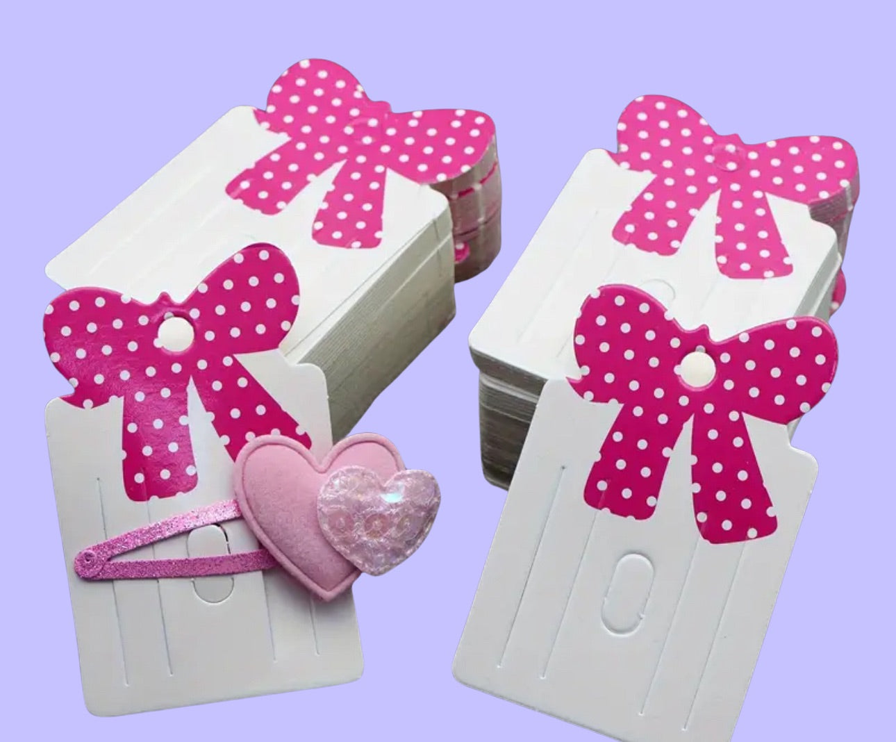 Tarjetas de cartón para clips para de cabello 3.07” x 1.97” - Paquete de 10 cartones