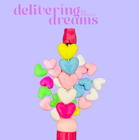 Medium Hearts Beads - Mix Pastel Colors - Paquete de 25