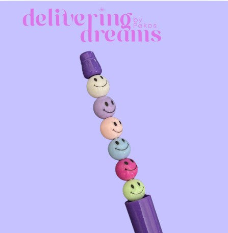 Mini Happy Face Beads (mix color) Paquete de 20