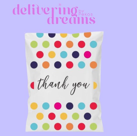 Multicolor Polka Dots Envio 10 x 13 - Paquete de 10