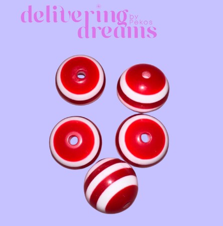 Peppermint 20mm Beads - Paquete de 5