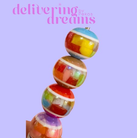 Rainbow with Square circle Beads - Paquete de 8