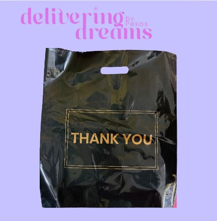 Thank You Black & Gold Bag 16 x 18