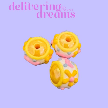 Yellow Bead with decorative