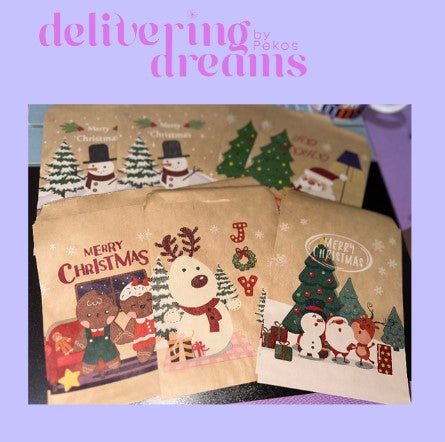 Christmas Paper Bags 5 x 7 - Paquete de 10