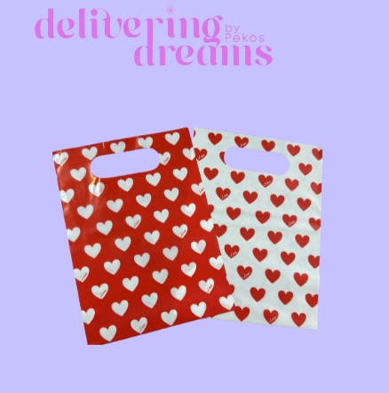 Corazones - Bolsa de entrega 6 x 8