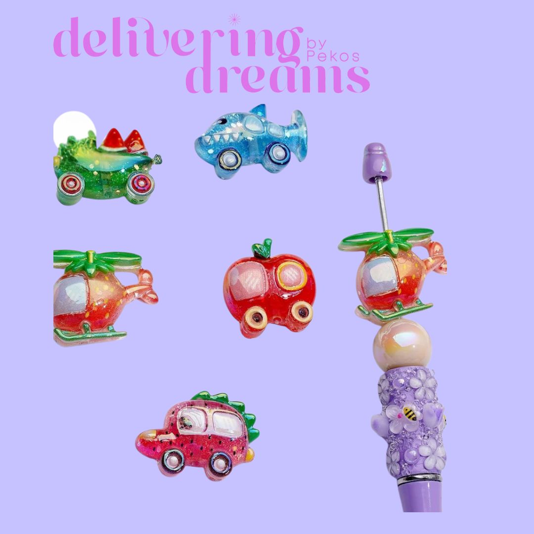 UV Coating Cute Fruits Vehicle (Strawberry Helicopter, Banana Car, Shark Car, Apple Car, Watermelon Car, Dinosaur Watermelon Car)