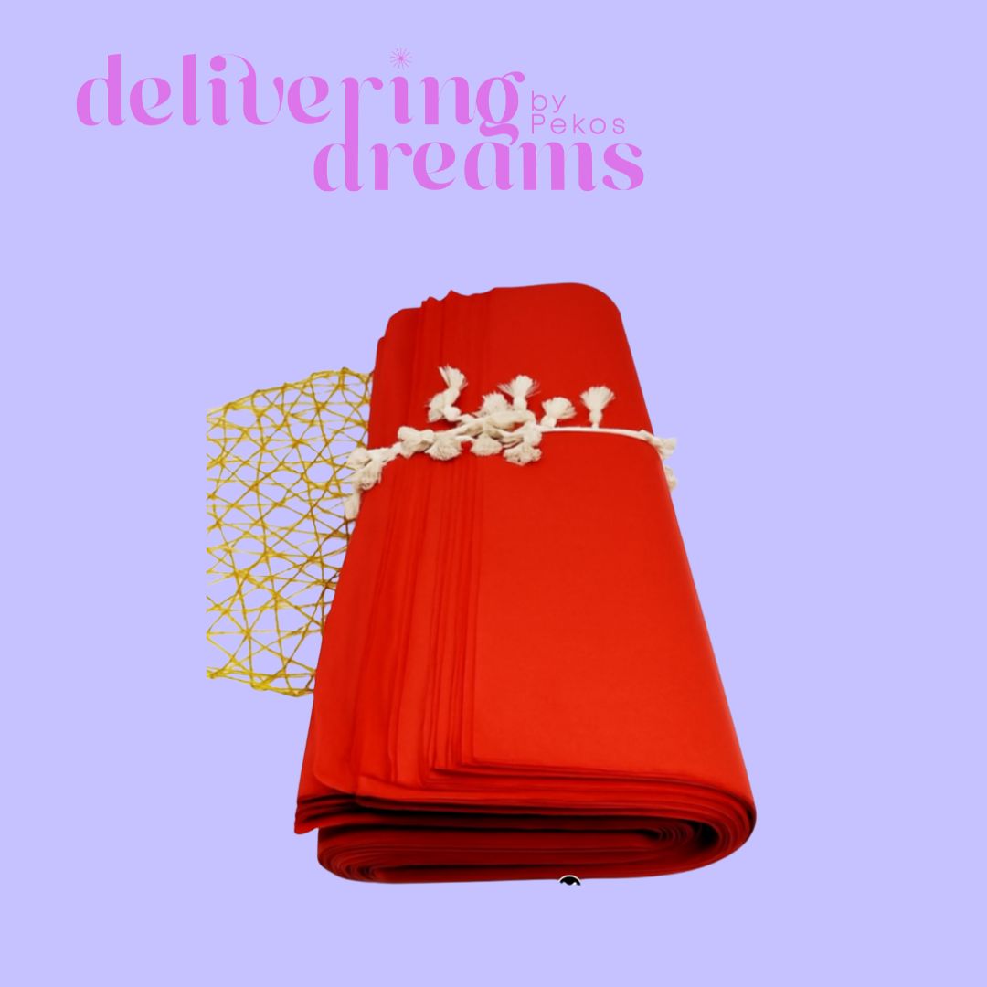 Red Tissue Paper (Size per sheet 15" x 20") - Paquete de 12
