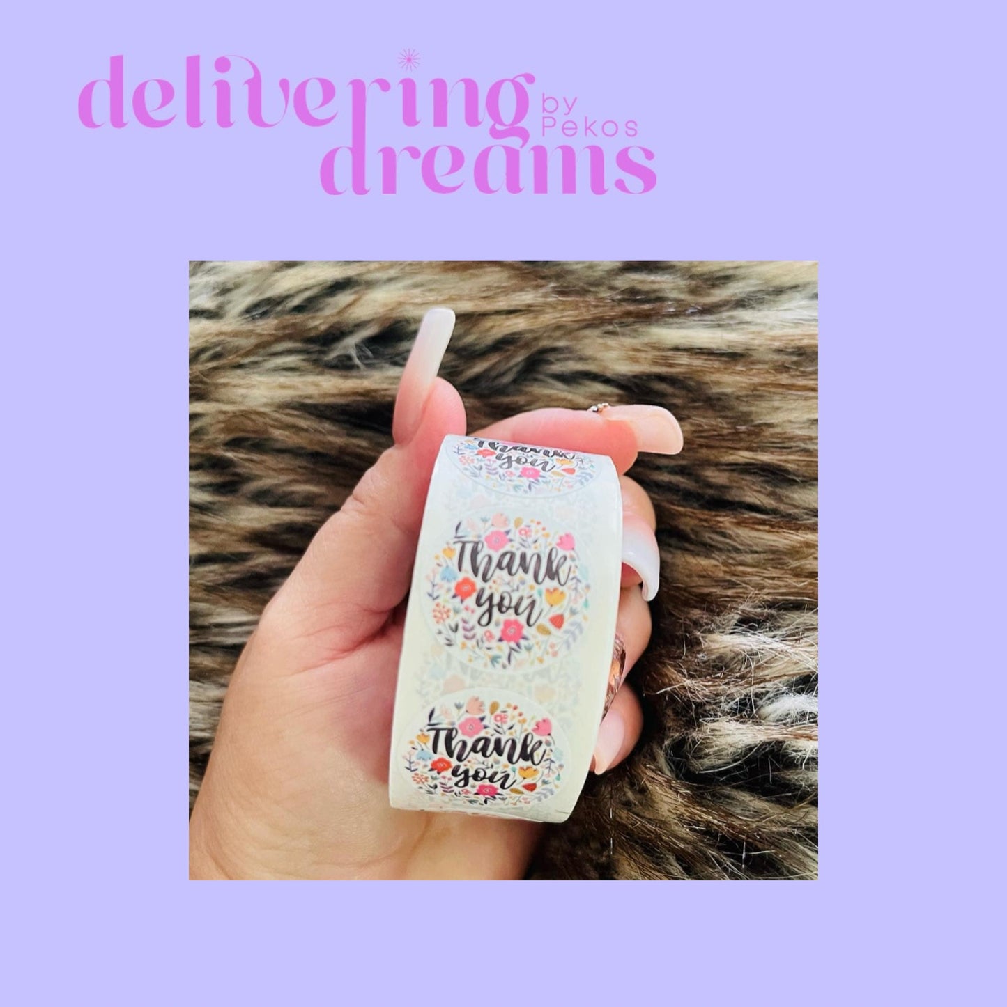 Thank You Multi Floral - Paquete de 25 stickers
