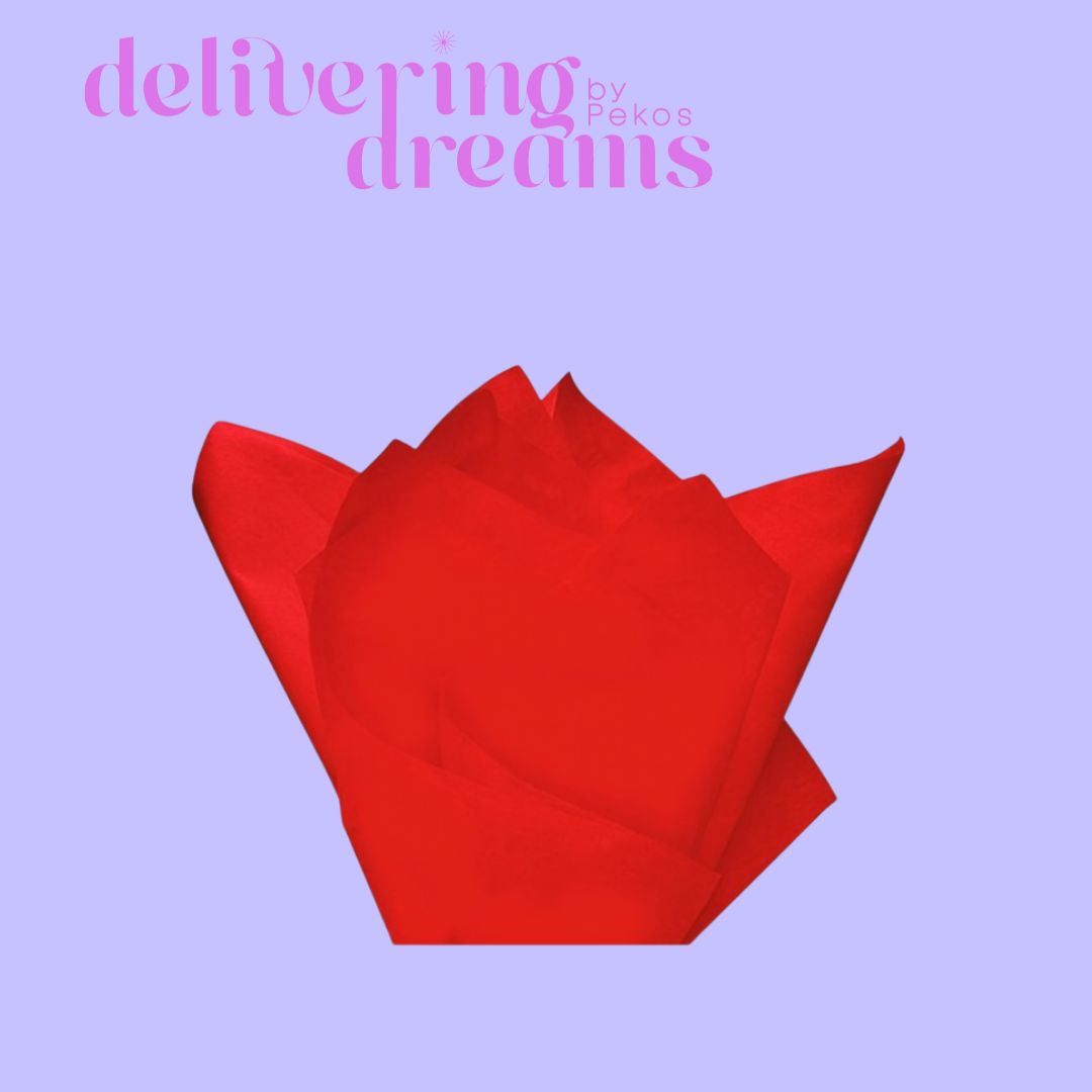 Red Tissue Paper (Size per sheet 15" x 20") - Paquete de 12
