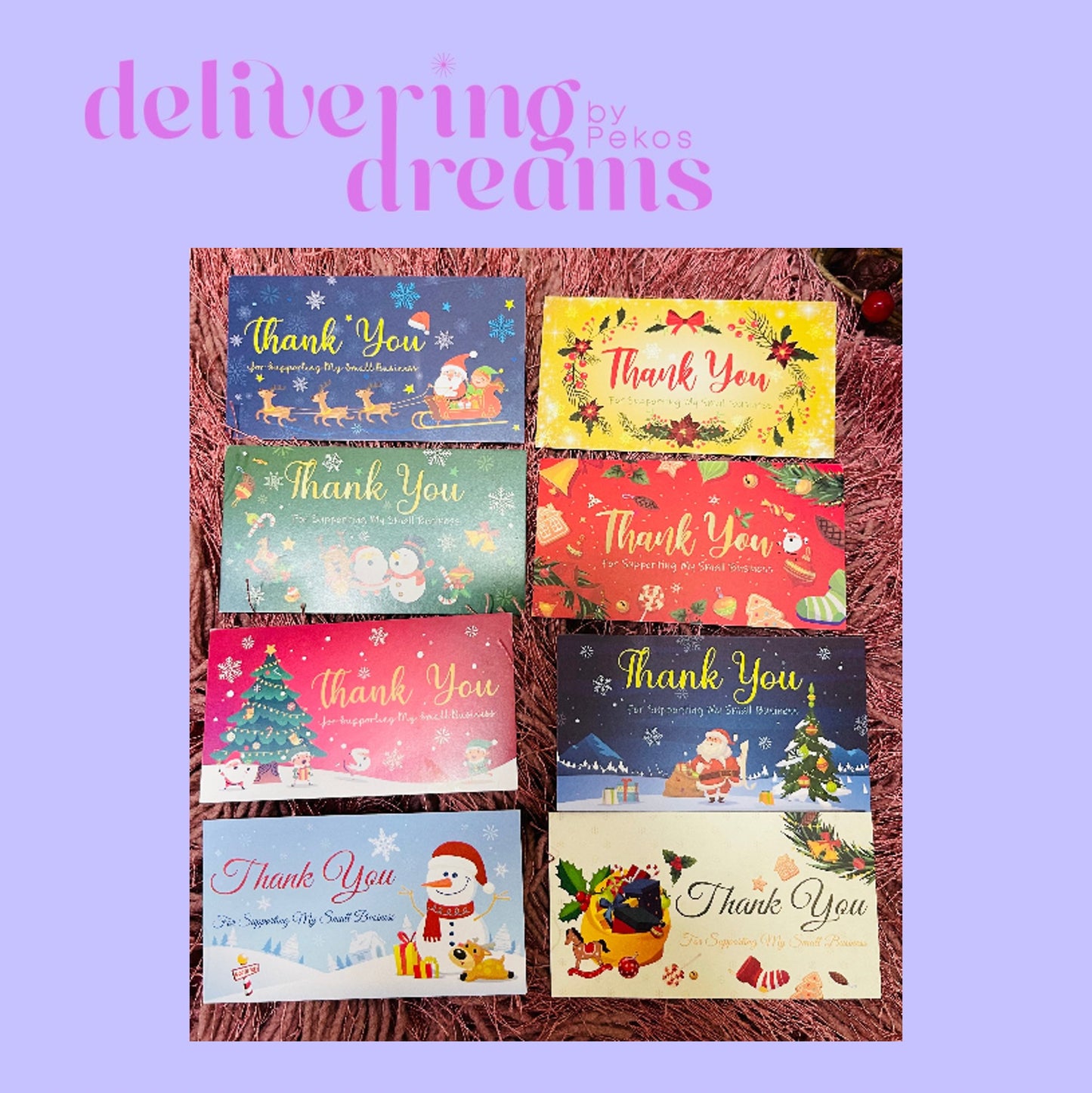 Christmas Thank You Cards - Paquete de 16 tarjetas