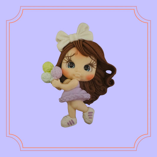 Ice cream Clay Doll with different dress colors