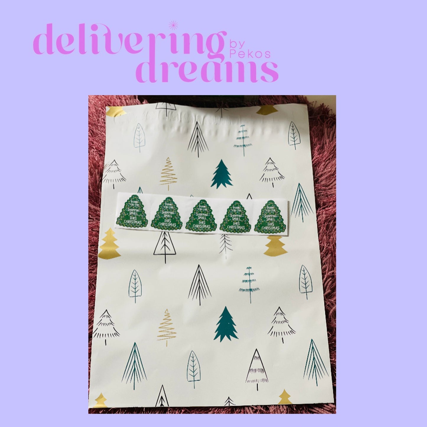 Tree Christmas Bundle - Conjunto de 10 bolsas de envio 10 x 13 y 10 stickers