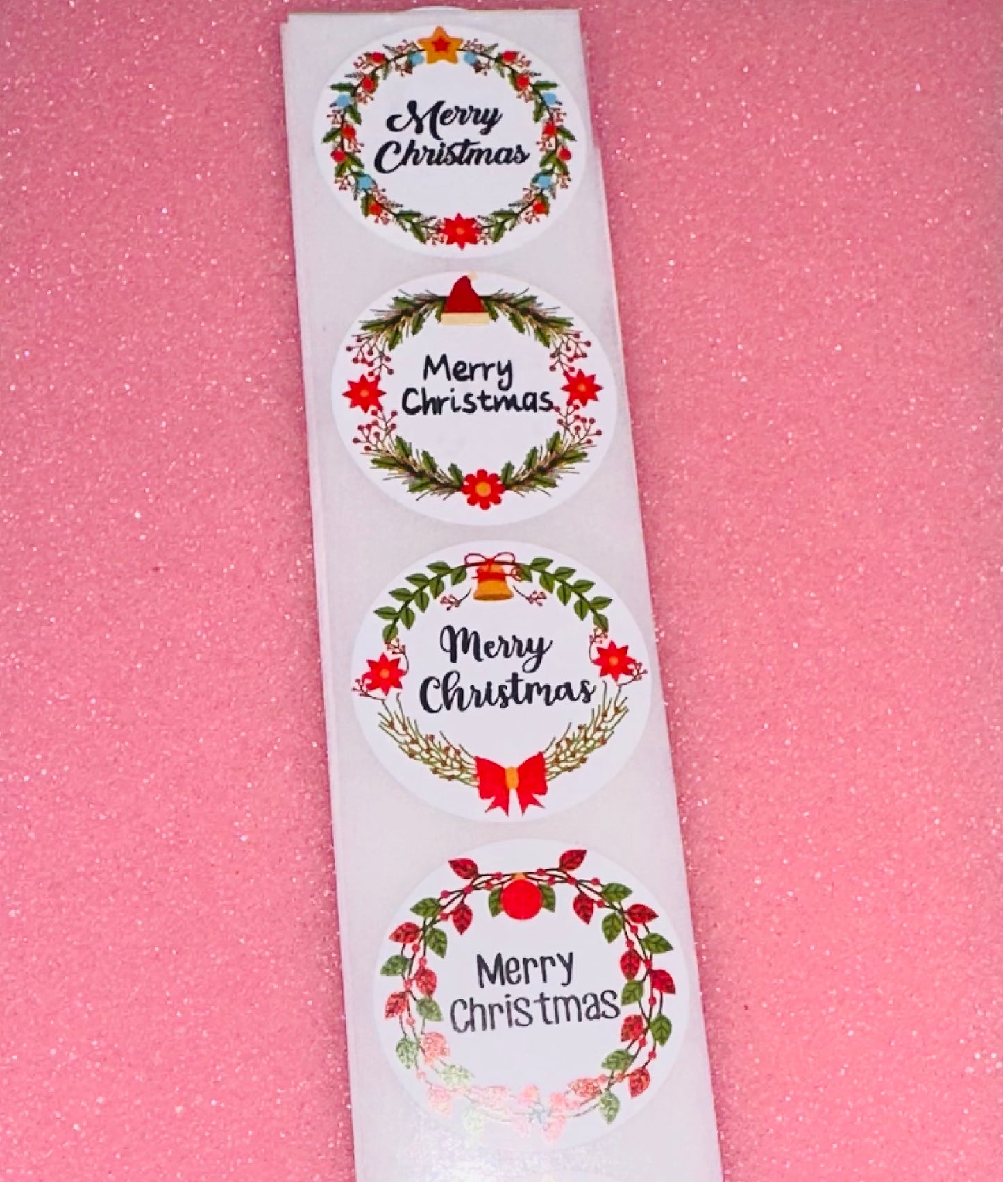 Merry Christmas wreath Stickers 1”