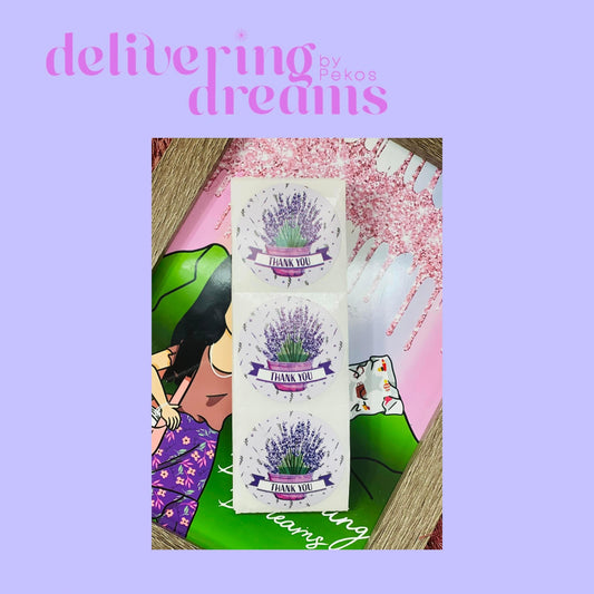 Thank You Lavanda Sticker - Paquete de 25 stickers