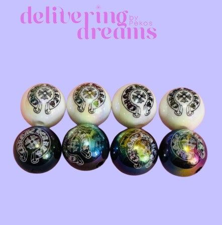 Chrome Hearts Acrylic Beads - Paquete de 8