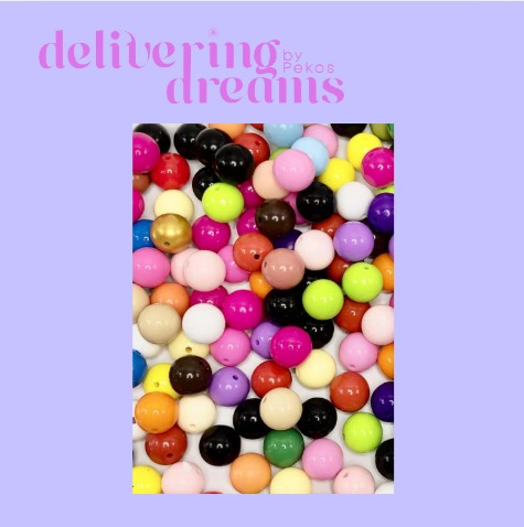 Glossy Opal Silicone Beads Solid Color 15mm-Paquete de 15