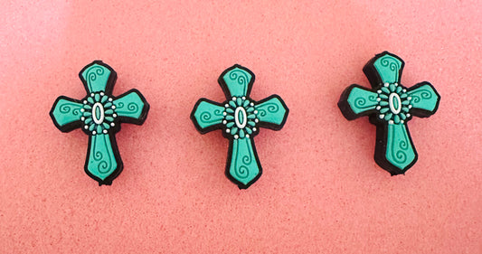 Cross Turquoise Flower